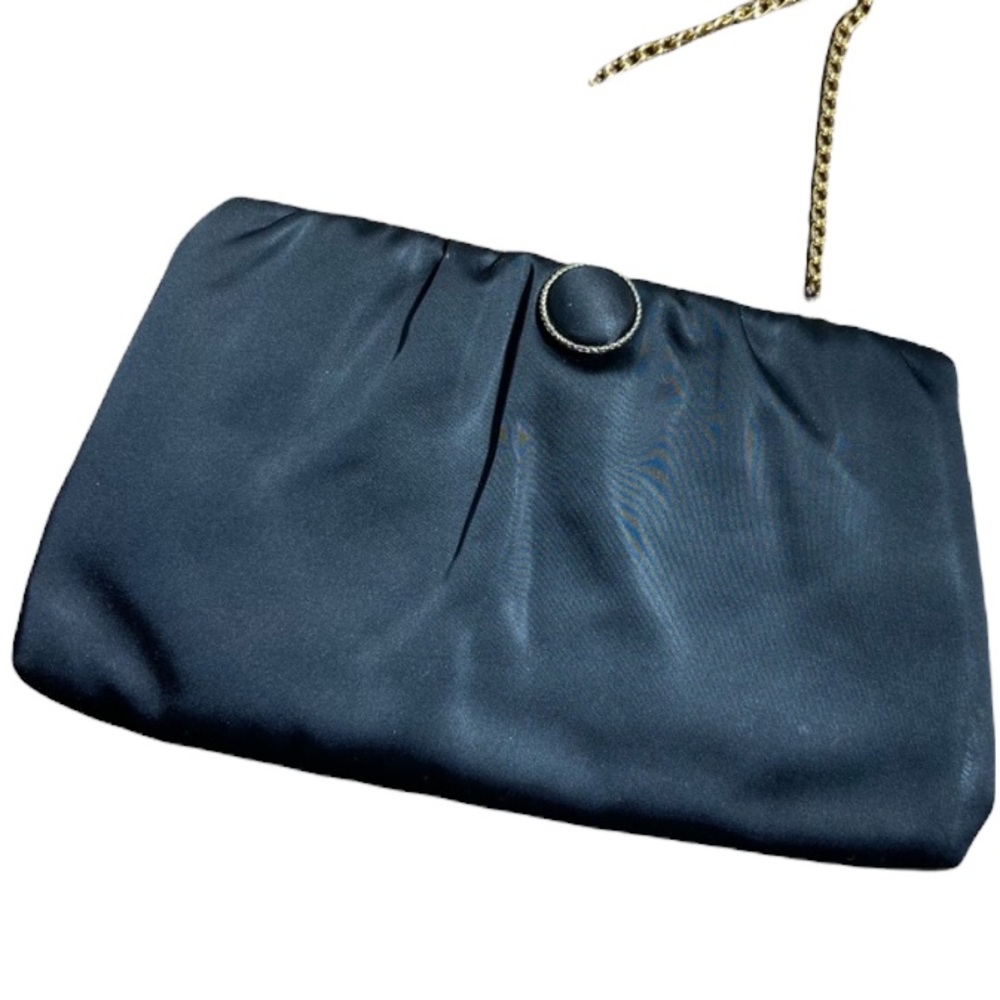 Vintage Satin Shoulder Bag with Chain Strap